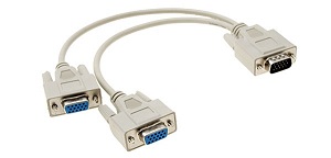 Cable Splitter VGA Macho a 2 Hembras Blanco