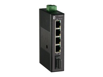 Switch Industrial LevelOne Fast Ethernet 5 Puertos Carril DIN 1 x SC Multi-Mode Fiber IES-0510