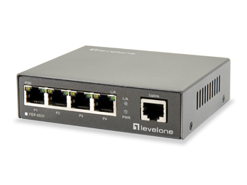Switch Fast Ethernet LevelOne PoE 5 puertos FEP-0531