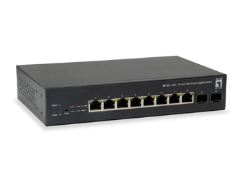 Switch Gigabit Websmart LevelOne de 10 Puertos 2 x Gigabit SFP GEL-1051