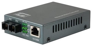 Convertidor Multimedia LevelOne con Ethernet rápido RJ45 a SC, Single-Mode Fiber, 1310nm, 20km FVT-1102
