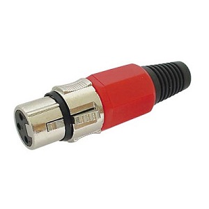 Conector de Audio XLR-3 (Canon) Hembra 3 Pines Rojo