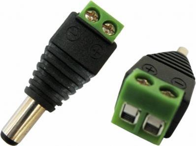 Conector DC Macho 2.1 x 5.5 mm a Tornillo