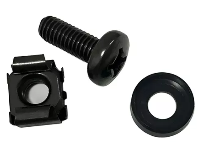 Pack Tuerca Jaula + Perno M-6 x 20 Piezas color Negro 