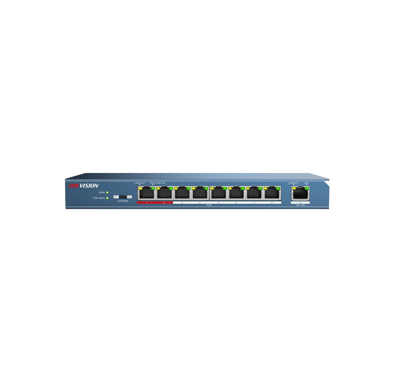Switch 8p Hikvision DS-3E0109P-E + 1p 100 Mbps Poe 
