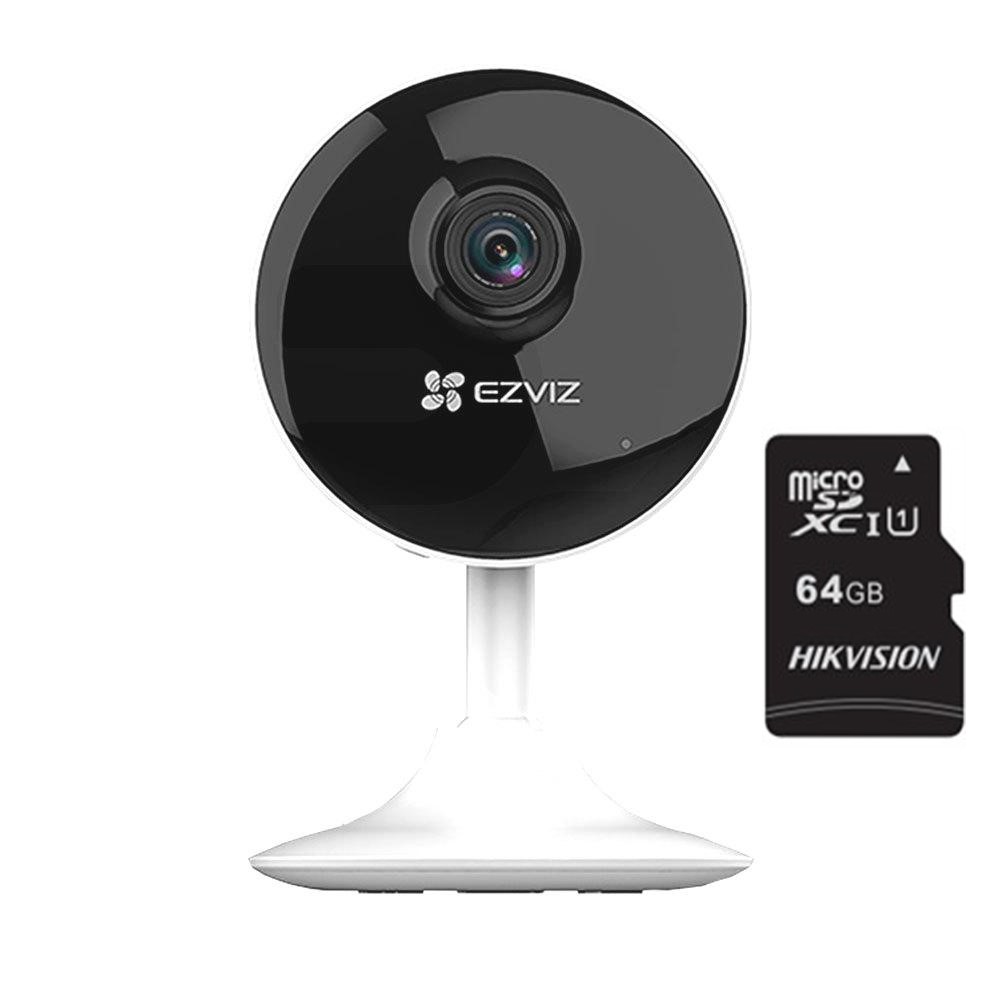 Kit Camara de Seguridad Ezviz C1C 720p + Tarjeta de Memoria Hikvision 64GB 